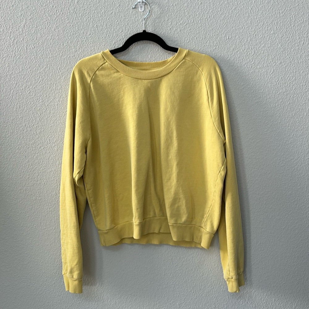 Yellow Outdoor Voices 100% cotton crew neck